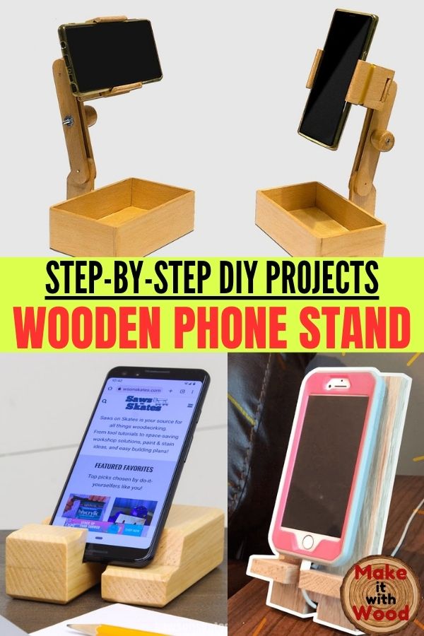 diy wooden phone stand