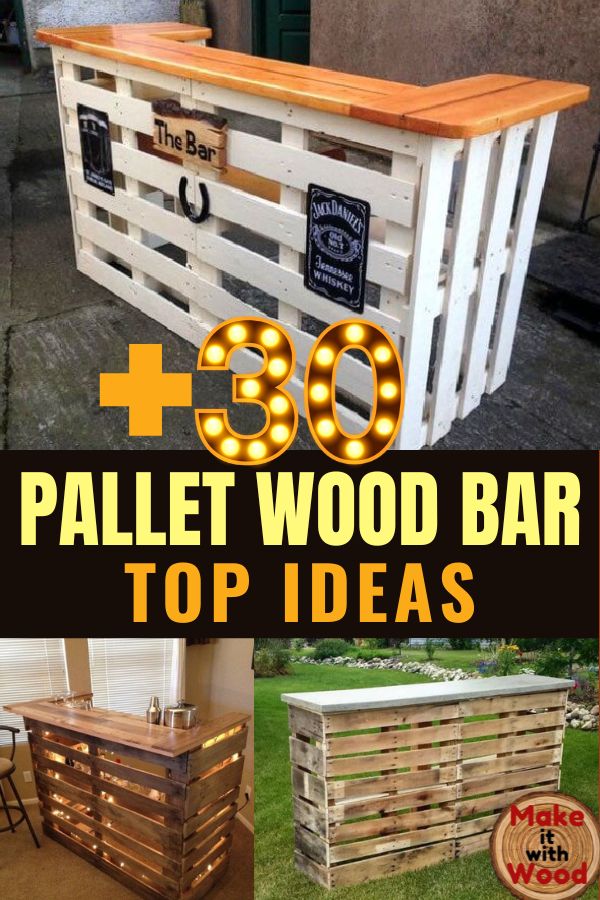 "Pallet wood bar top ideas