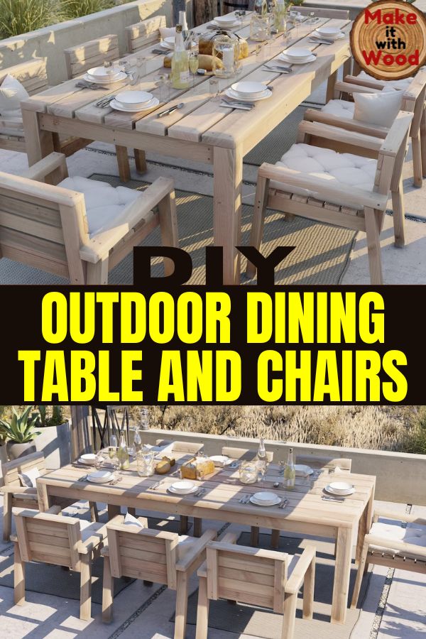 DIY outdoor dining table and chairs