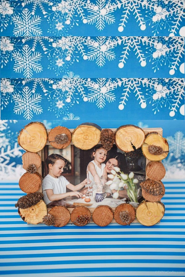 Rustic Wood Slice Picture Frame